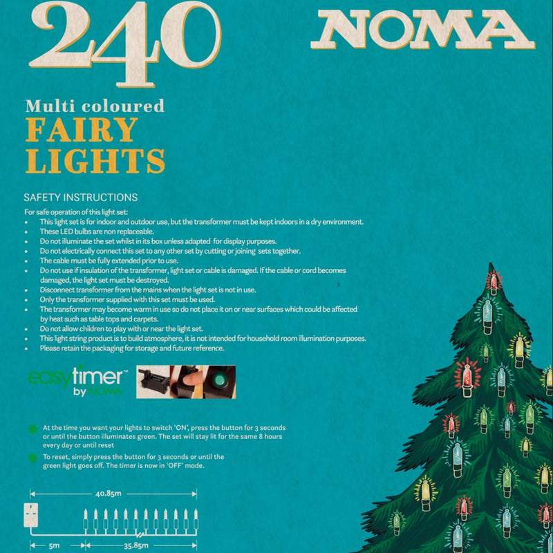 240 LED Multi Coloured Classic Retro Fairy String Lights