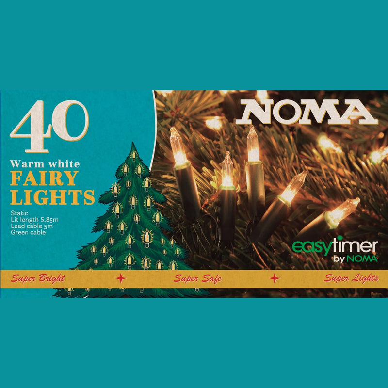 40 LED Classic Warm White Retro Fairy Christmas Lights