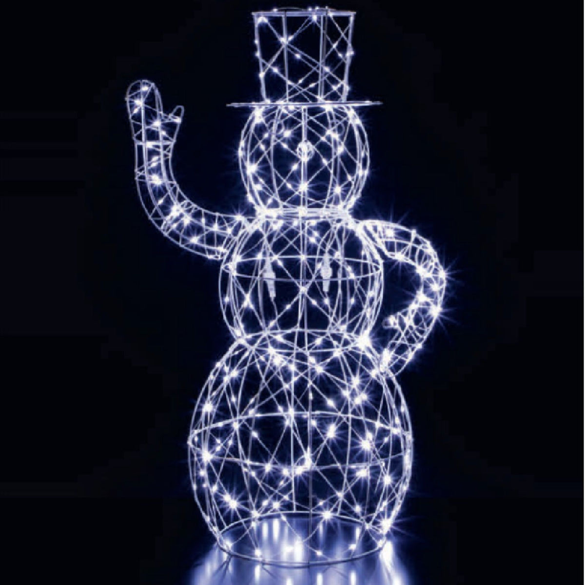 1m Dickensian Snowman with 350 White LED Christmas Silhouette