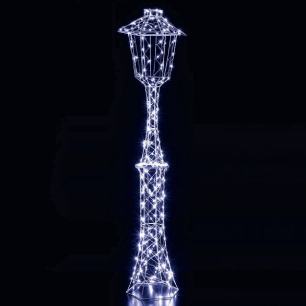 1.5m Dickensian Lamp Post with 260 White LED Christmas Silhouette