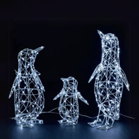Set of Three Penguin Family with 330 White LED Christmas Silhouette