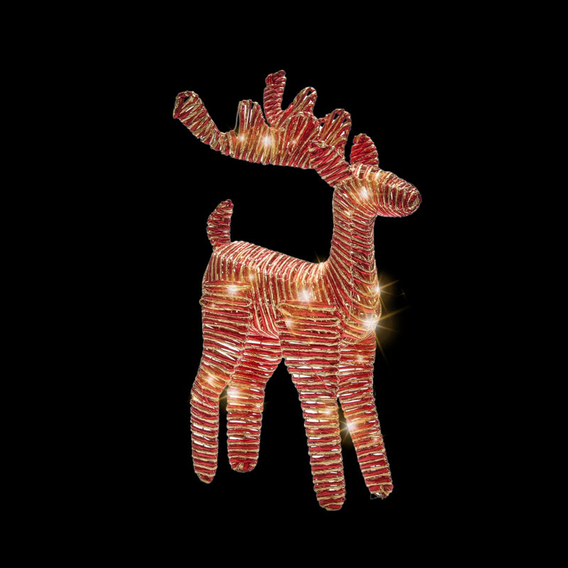 40cm Red and Gold Twist LED Wonder Christmas Deer