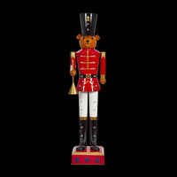 4ft Traditional In Lit Teddy Christmas Nutcracker Guard - 2