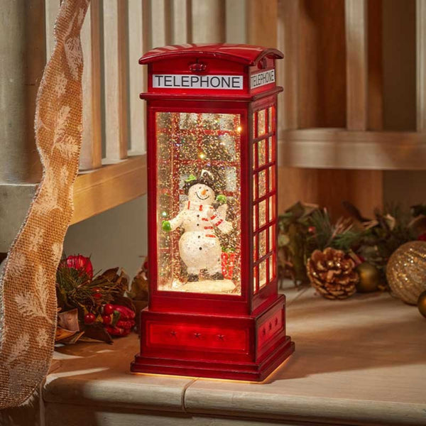 Telephone Box Frosty the Snowman Snow Swirl Water Spinner