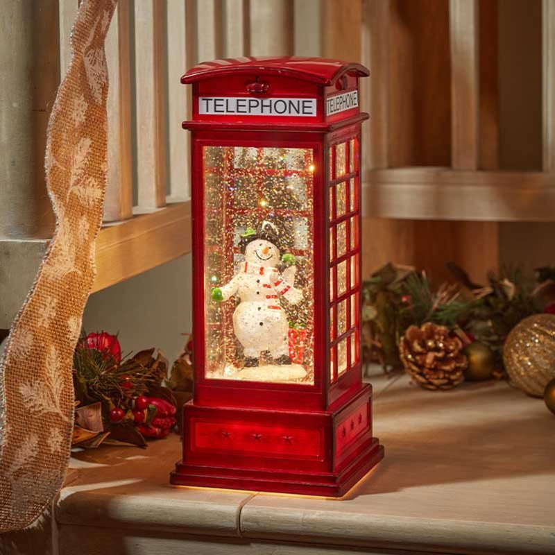 Telephone Box Frosty the Snowman Snow Swirl Water Spinner