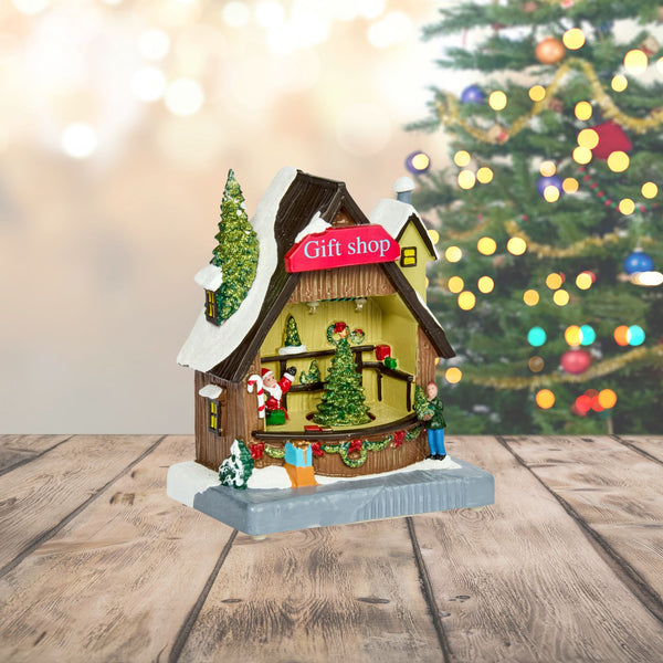 Santa's Grotto LED Christmas Snow Scene