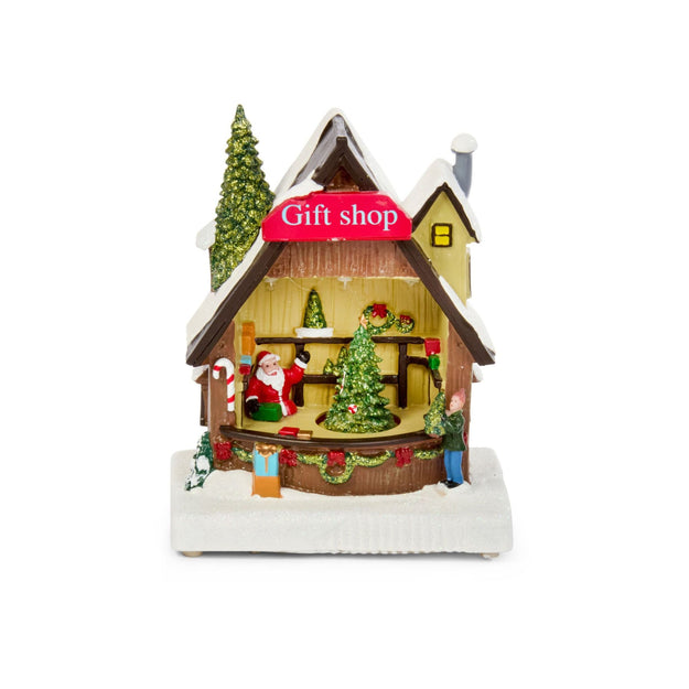 18cm Santa's Grotto LED Christmas Snow Scene