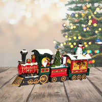 38cm Traditional Choo-Choo Train Set LED Christmas Snow Scene
