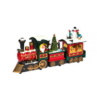 38cm Traditional Choo-Choo Train Set LED Christmas Snow Scene - 2