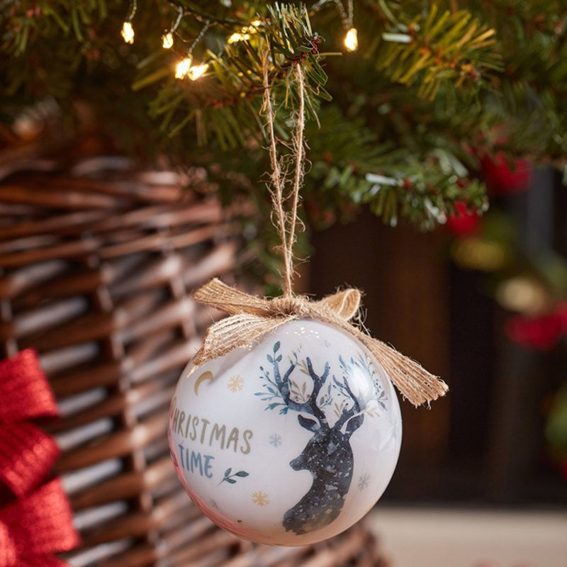 Box of 7 Vintage Stag Shatterproof Baubles