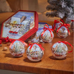 Box of 7 Vintage Carolers Design Shatterproof Baubles
