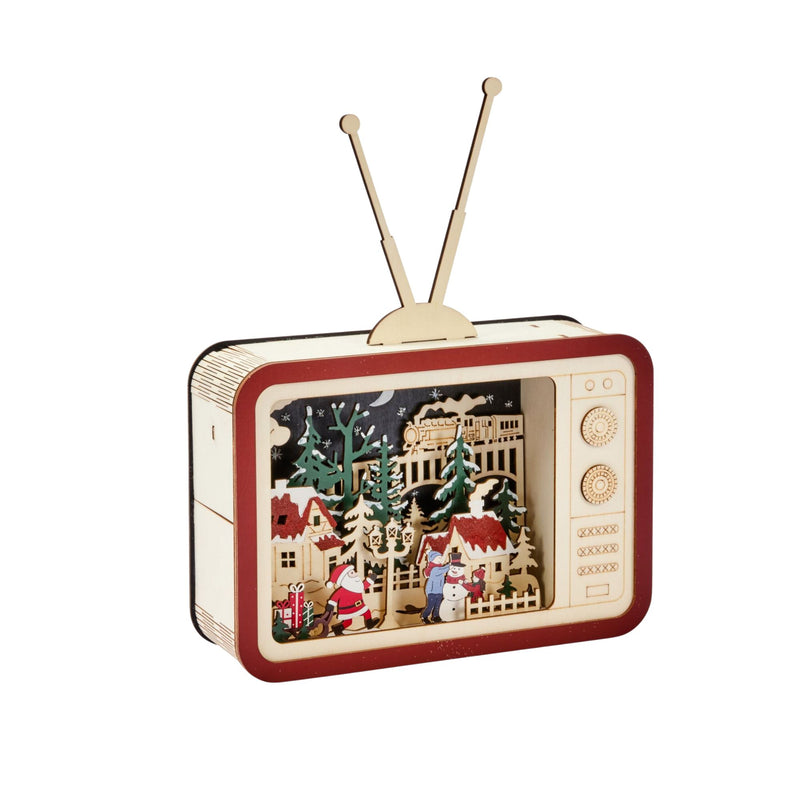 InLit Santa's TeleTown Wooden Christmas Scene