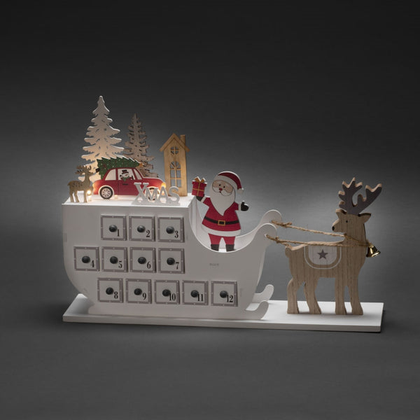 Christmas Advent Calendar with Santa in his Sleigh