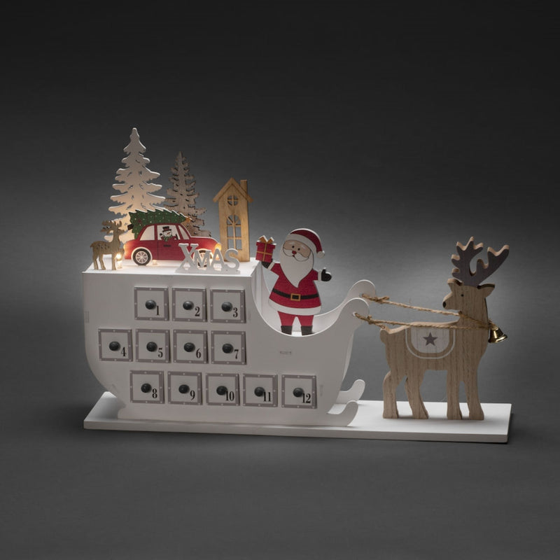Christmas Advent Calendar with Santa in his Sleigh