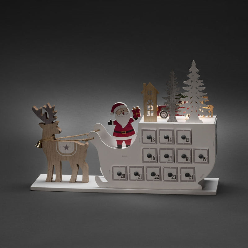 Christmas Advent Calendar with Santa in his Sleigh