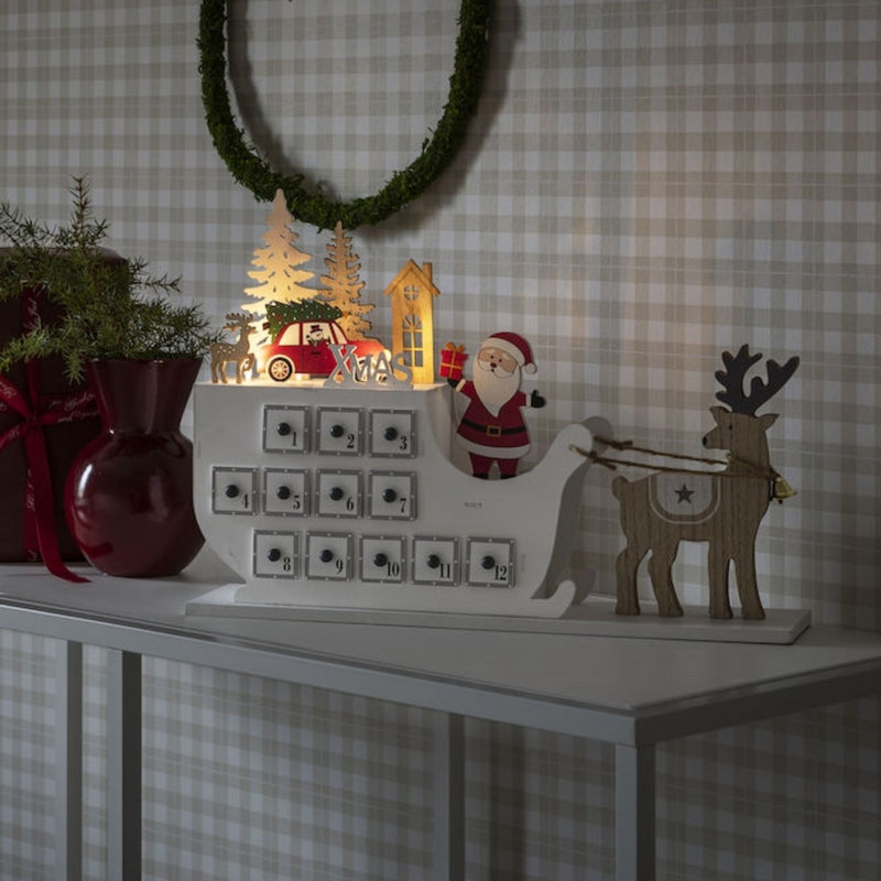 Christmas Advent Calendar with Santa in his Sleigh