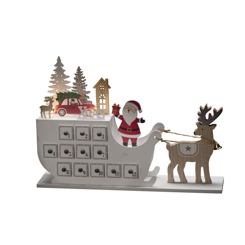 Christmas Advent Calendar with Santa in his Sleigh