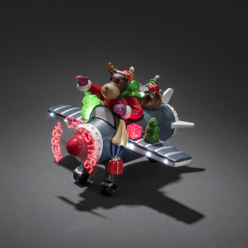 25cm Merry Christmas Reindeer in Aircraft Table Top Light