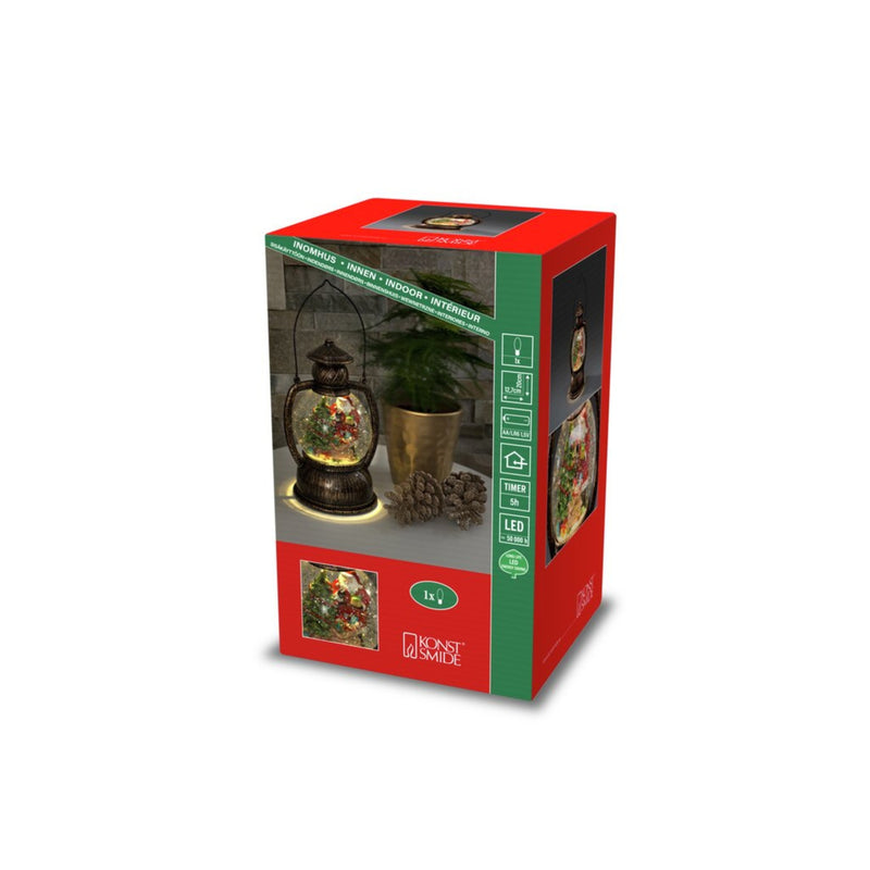 20cm Santa Delivering Presents Christmas Water Spinner Lantern