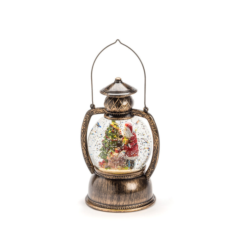 20cm Santa Delivering Presents Christmas Water Spinner Lantern