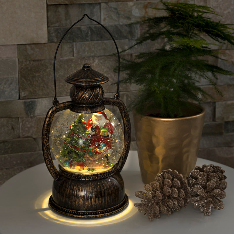 20cm Santa Delivering Presents Christmas Water Spinner Lantern