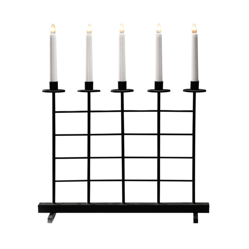 Black Square Lattice Candlestick Bridge with 5 LED Lights