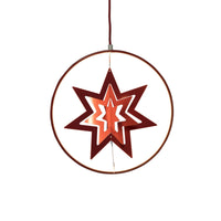 Red Hanging Metal Cut Out Stars with 132 Warm White LEDs - 3