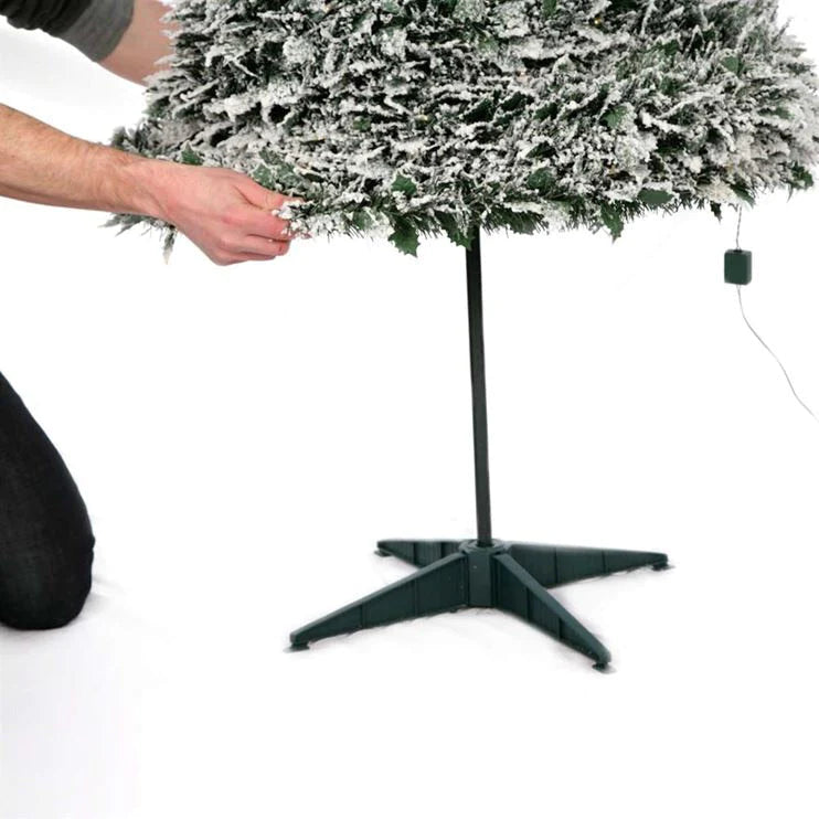 10ft Giant Pre Lit Snow Flocked Holly Pop Up Christmas Tree with 500 Warm White Lights
