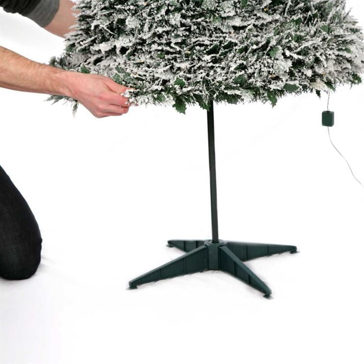 10ft Giant Pre Lit Snow Flocked Holly Pop Up Christmas Tree with 500 Warm White Lights
