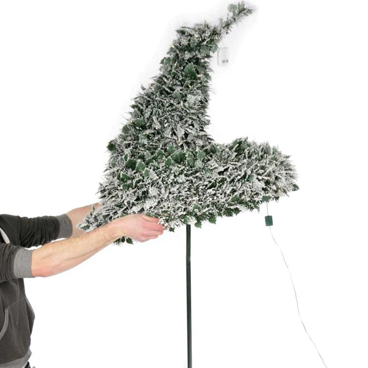 10ft Giant Pre Lit Snow Flocked Holly Pop Up Christmas Tree with 500 Warm White Lights