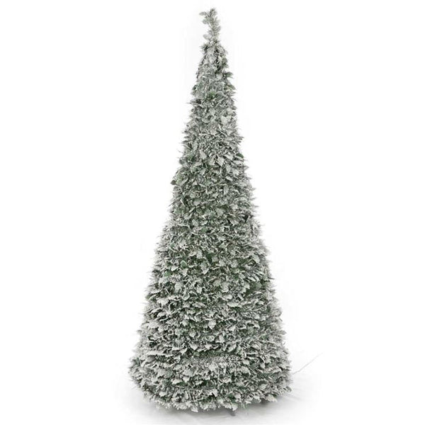 10ft Giant Pre Lit Snow Flocked Holly Pop Up Christmas Tree with 500 Warm White Lights