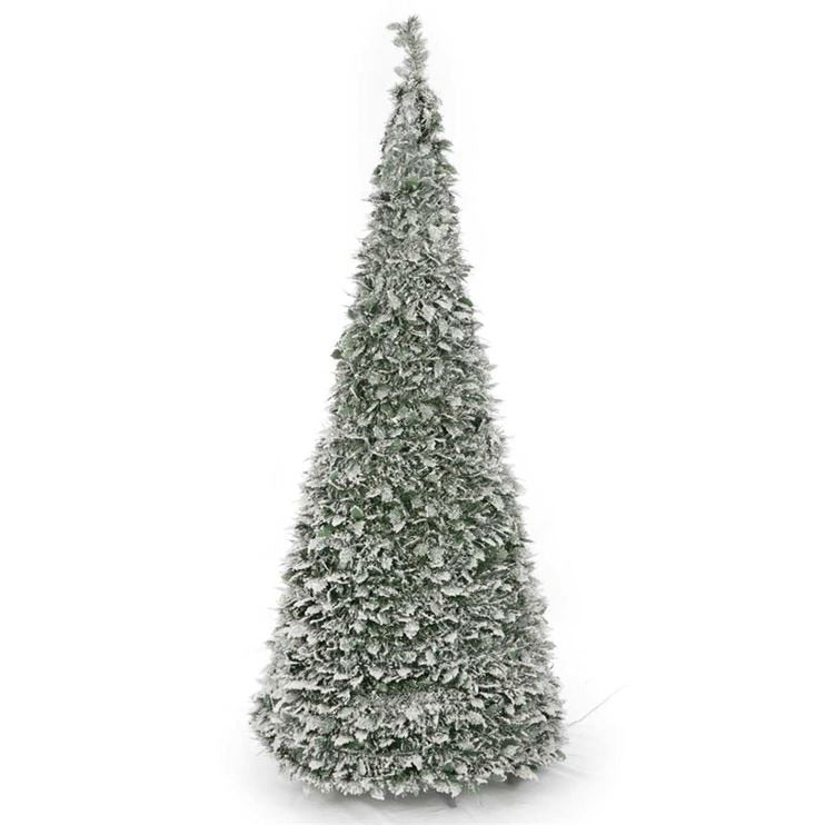 10ft Giant Pre Lit Snow Flocked Holly Pop Up Christmas Tree with 500 Warm White Lights