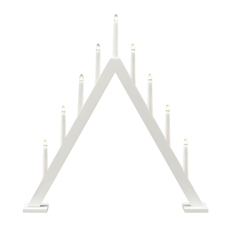 Matt White Modern High Arch Candlestick Bridge with 9 LED Lights