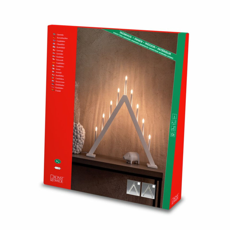 Matt White Modern High Arch Candlestick Bridge with 9 LED Lights