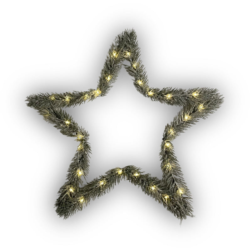 Set of 2 Fir Tree Christmas Stars with 100 Warm White LEDs