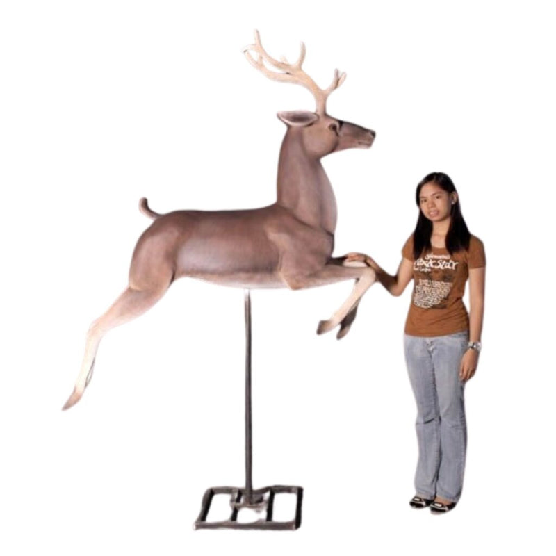 2.15m Painted Reindeer on Stand Commercial Christmas Display Prop