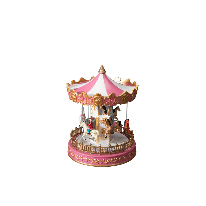 Animated Musical Lit Christmas Carousel