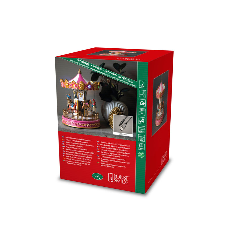 Animated Musical Lit Christmas Carousel