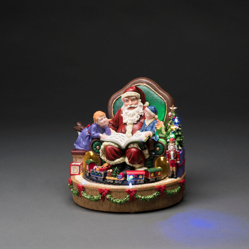 Fibre Optic Santa with Train Plays 8 Songs Christmas Scene