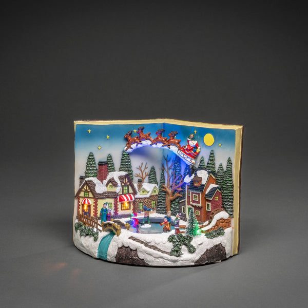 Festive Book and Animated Rotating Children with 8 Songs Christmas Scene