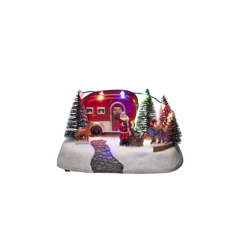 Festive Caravan Scene With Santa