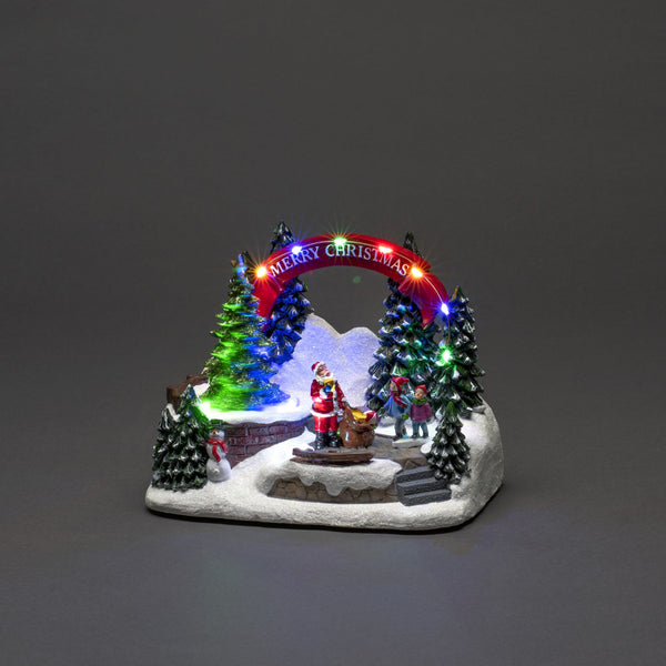 Animated Christmas Scene with Santa and Gifts