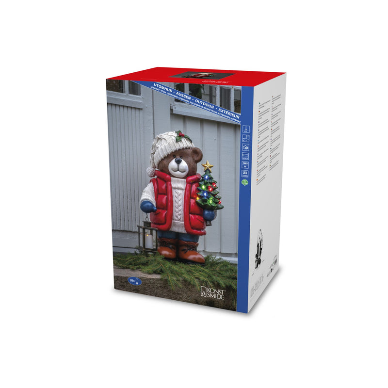 65cm Christmas Teddy Bear with LED Tree and Lantern Ornament