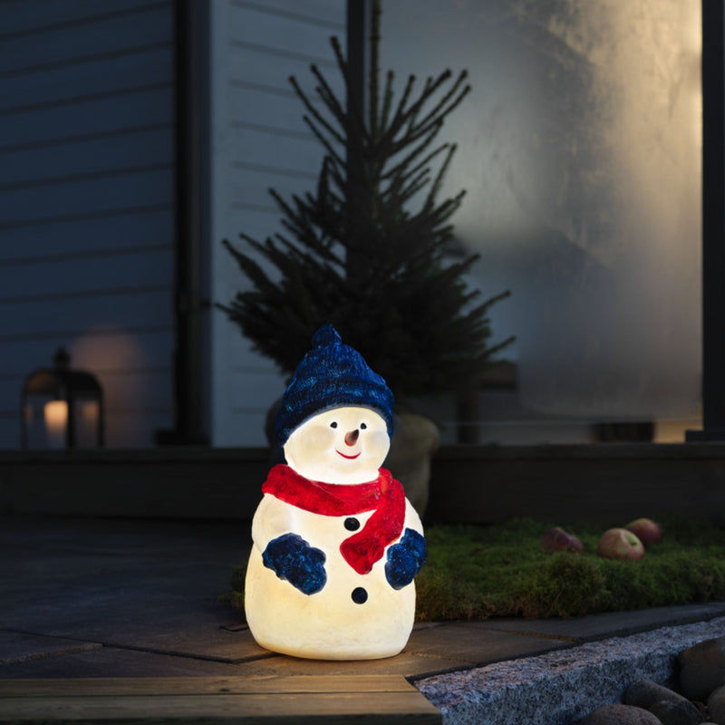 38cm Cute Warm White Table Top Snowman