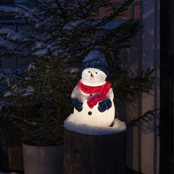38cm Cute Warm White Table Top Snowman
