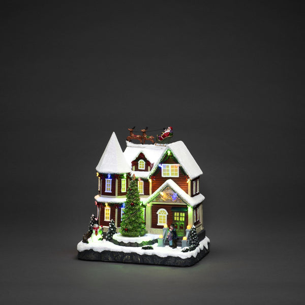 Animated House with Christmas Tree Display