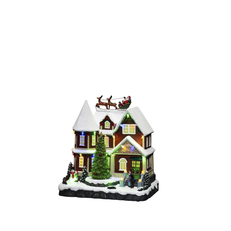 Animated House with Christmas Tree Display