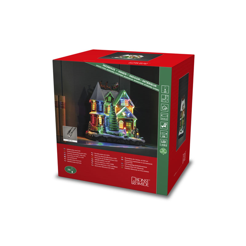 Animated House with Christmas Tree Display