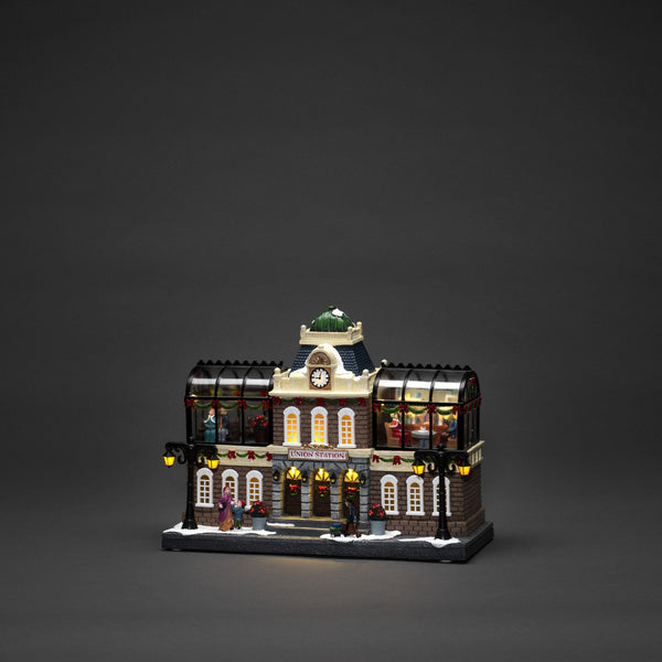 Animated LED Lit and Musical Christmas Train Station