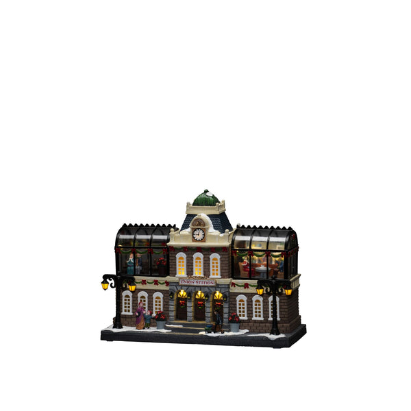 Animated LED Lit and Musical Christmas Train Station